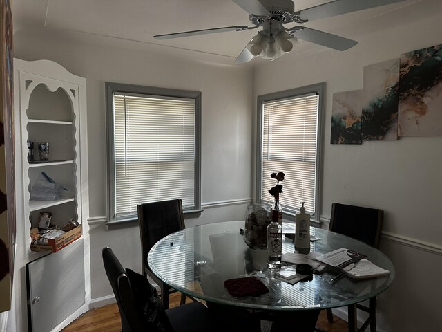 18658 Rutherford St, Detroit, MI 48235 - dining room with hardwood / wood-style flooring and ceiling fan