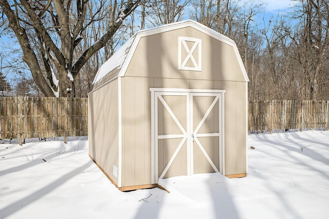 view of snow covered structure