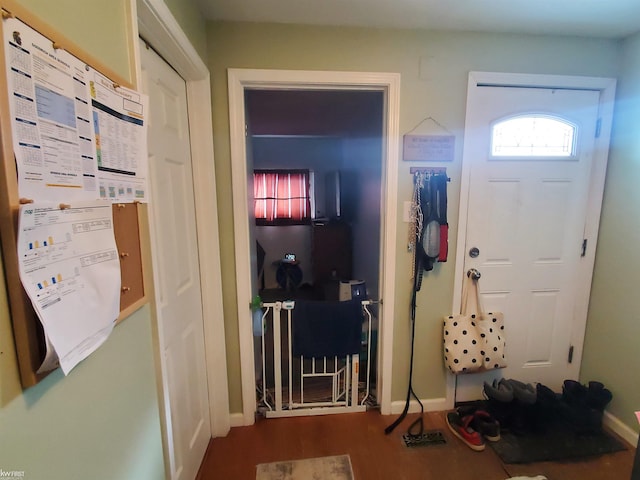 entryway featuring hardwood / wood-style flooring