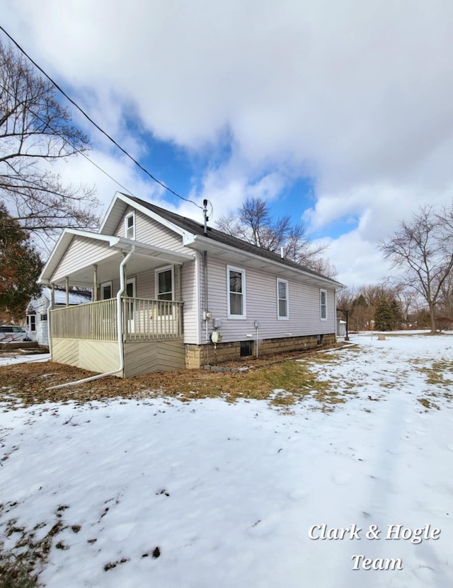 exterior space with covered porch