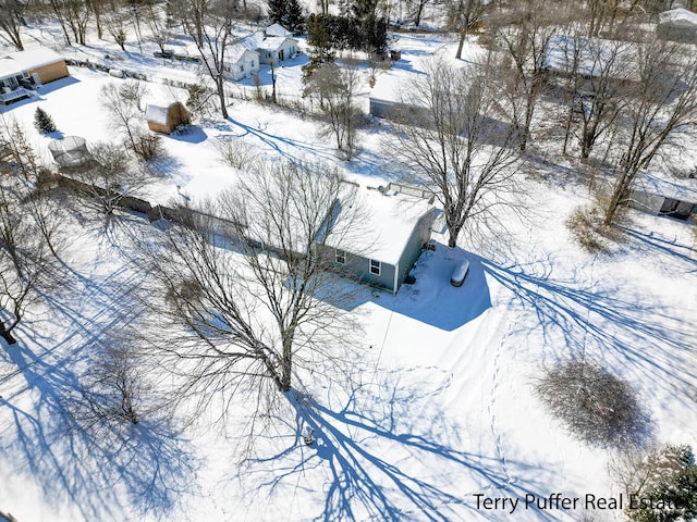 view of snowy aerial view