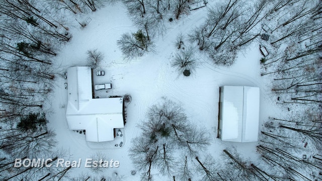 view of snowy aerial view