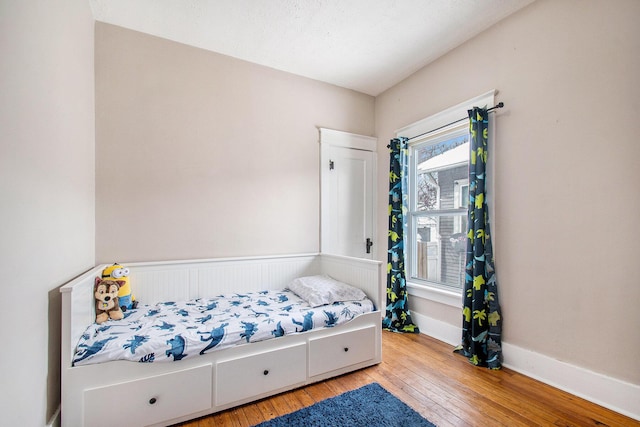 bedroom featuring light hardwood / wood-style floors