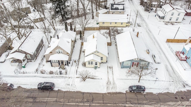 view of snowy aerial view