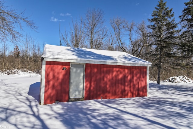 view of snow covered structure