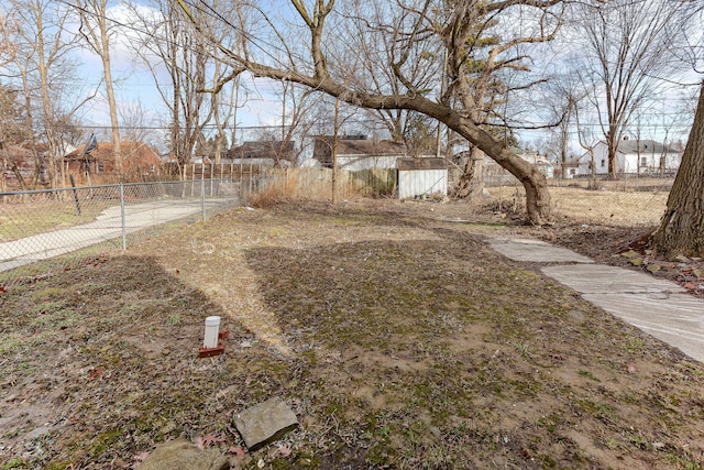 view of yard with fence