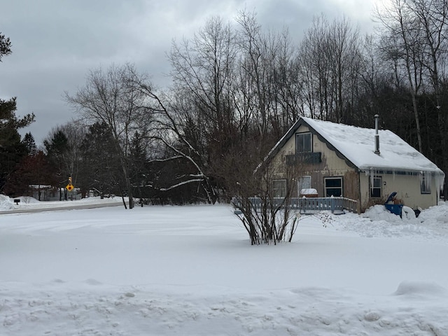 view of snow covered exterior