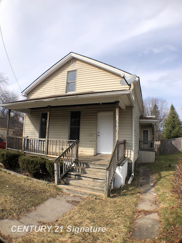 bungalow with covered porch