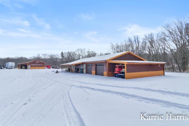 exterior space featuring a garage