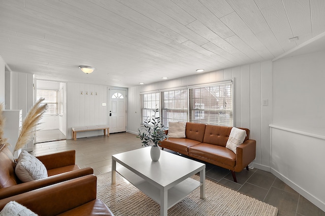 view of tiled living room