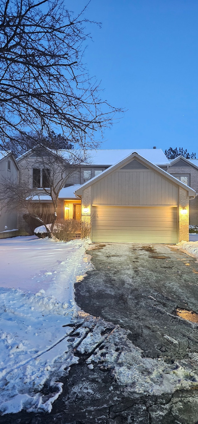 view of snow covered exterior