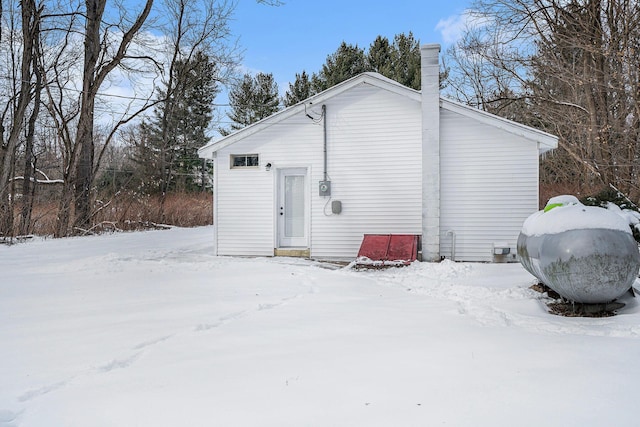 view of snow covered structure