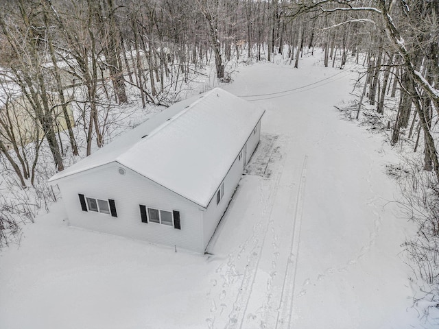 view of snowy aerial view