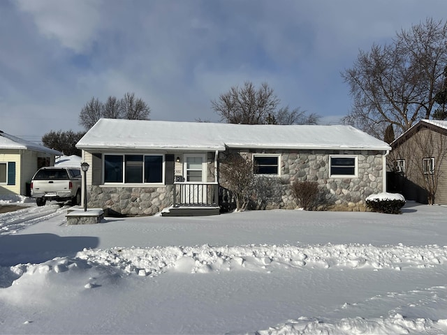 view of single story home