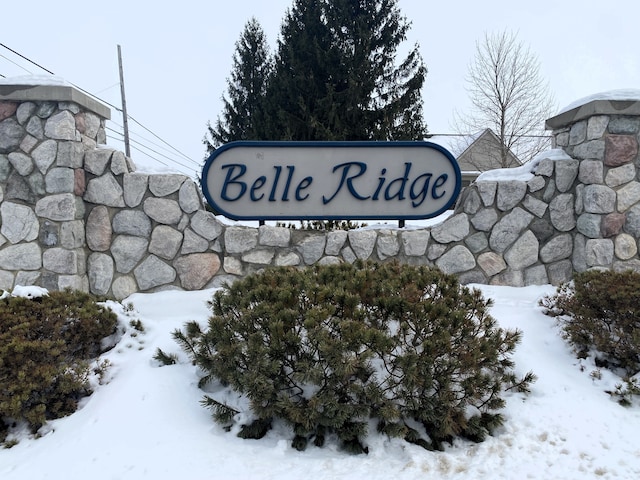 view of community sign