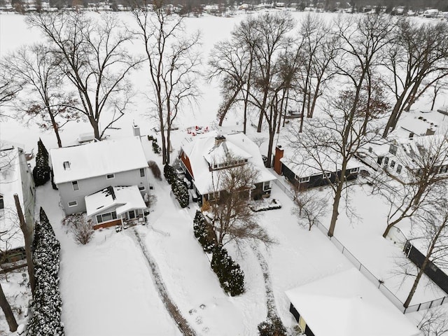 view of snowy aerial view