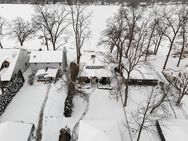 view of snowy aerial view