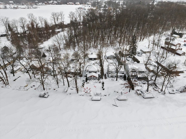 view of snowy aerial view