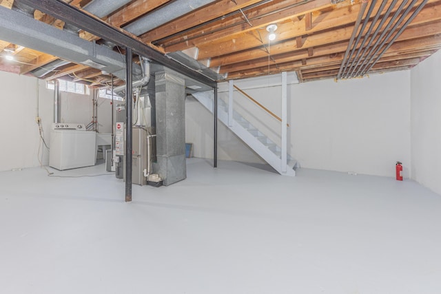 basement with washer / clothes dryer