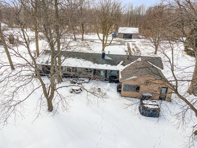 view of snowy aerial view