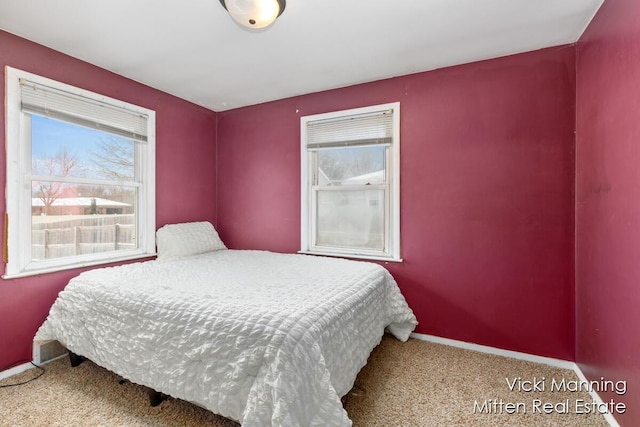 bedroom with carpet