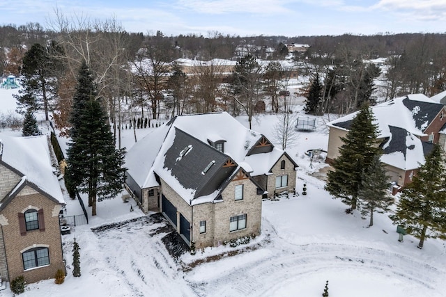 view of snowy aerial view