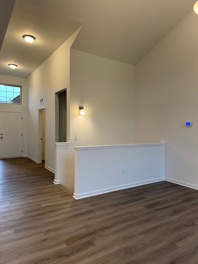 interior space featuring dark wood-type flooring