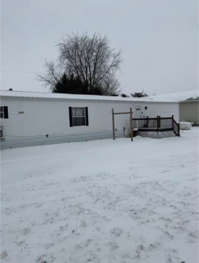 view of snow covered structure