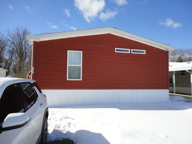 view of snowy exterior