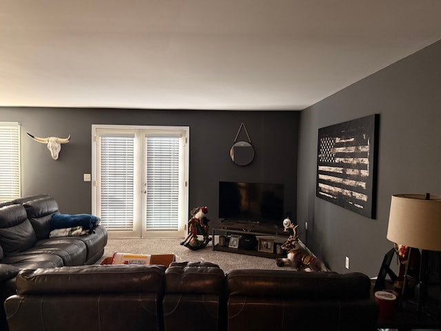 view of carpeted living area