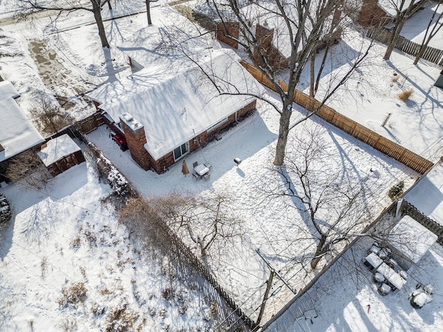 view of snowy aerial view