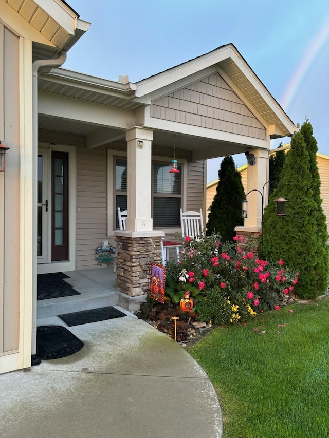 property entrance with a porch