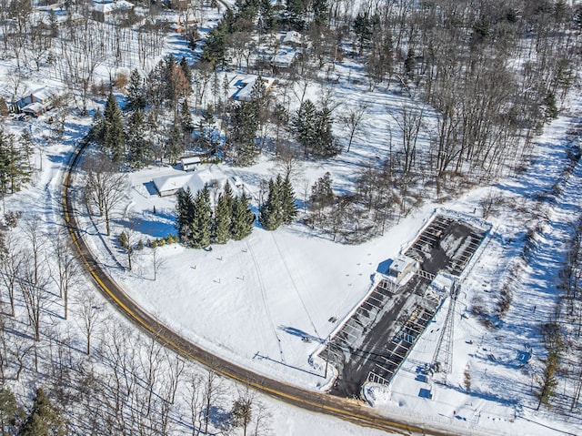 view of snowy aerial view