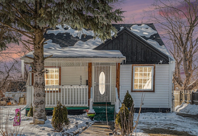 view of front of home with a porch