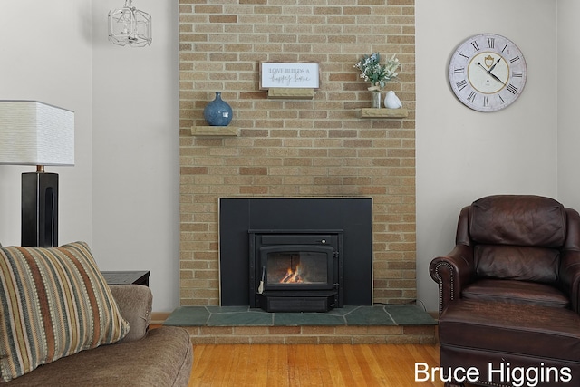 living room with wood-type flooring