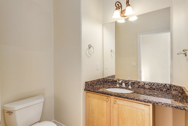 half bathroom featuring toilet and vanity