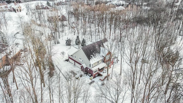 view of snowy aerial view