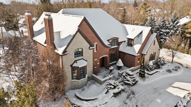 view of snowy aerial view