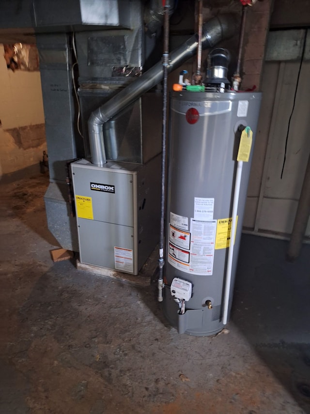 utilities with heating unit and water heater