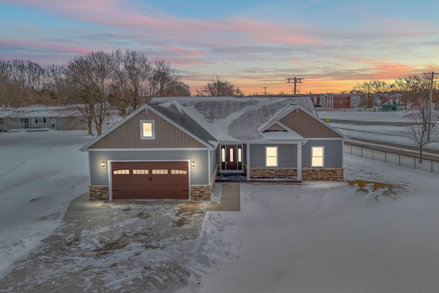 craftsman-style home featuring a garage