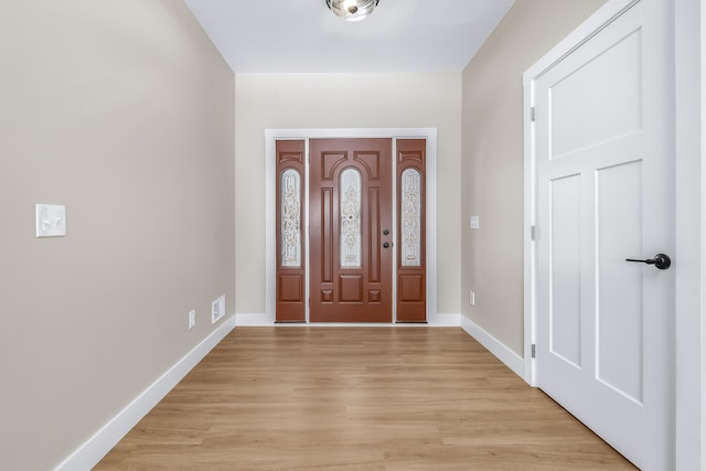 foyer featuring light wood-type flooring