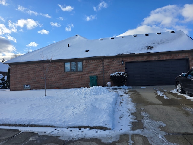 exterior space featuring a garage