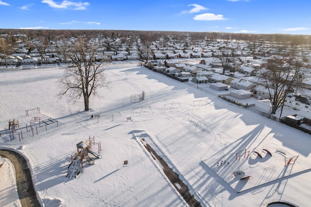 view of snowy aerial view