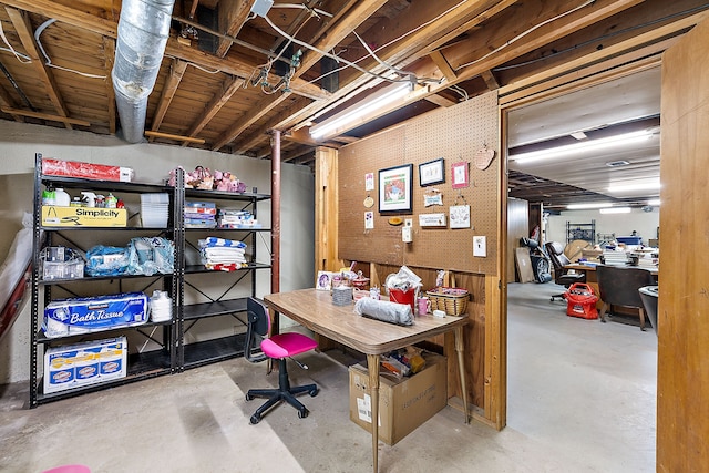 office space featuring concrete flooring