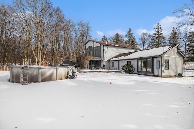 view of snowy exterior