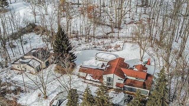 view of snowy aerial view