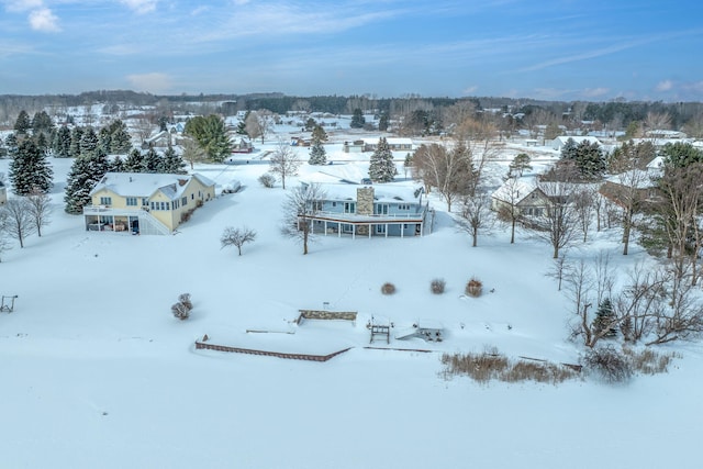 view of snowy aerial view