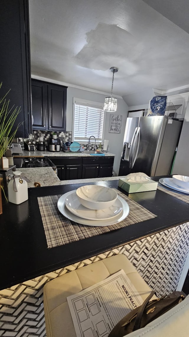 dining area with sink