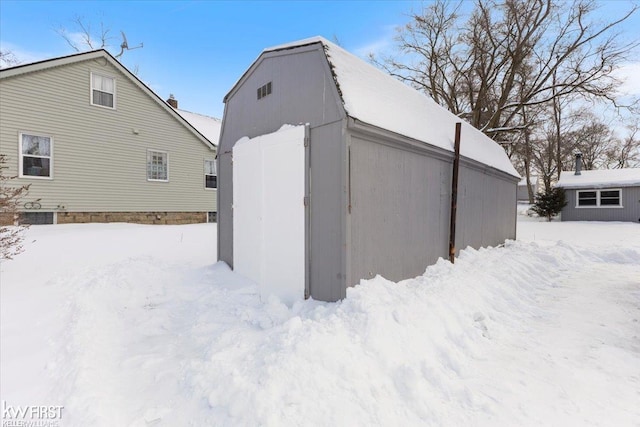 view of snow covered structure