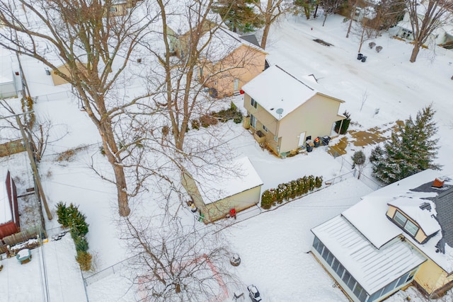 view of snowy aerial view